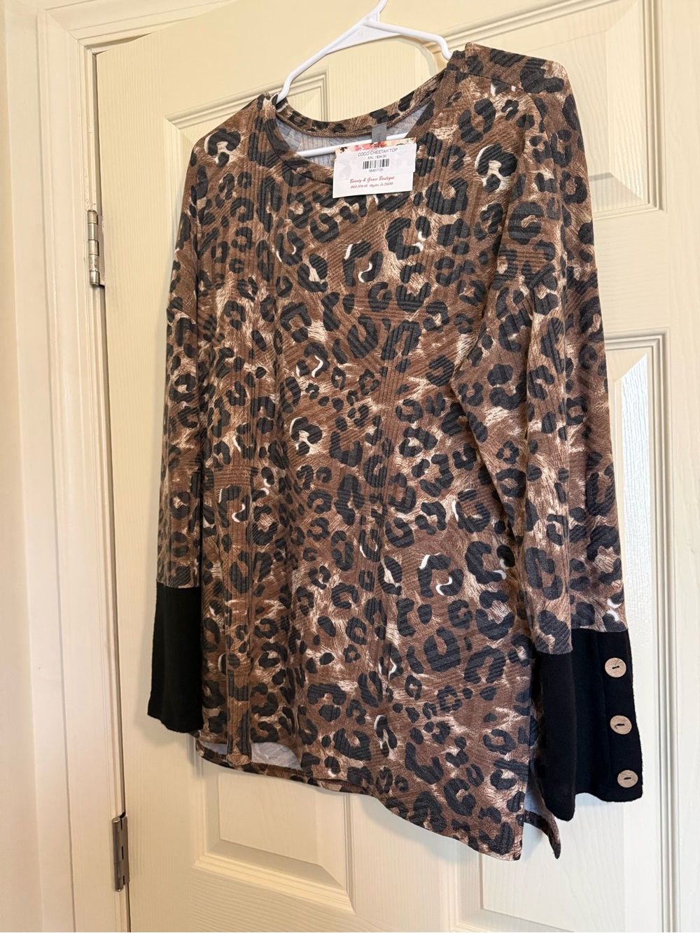 Coco Cheetah Top in Brown Leopard Print
